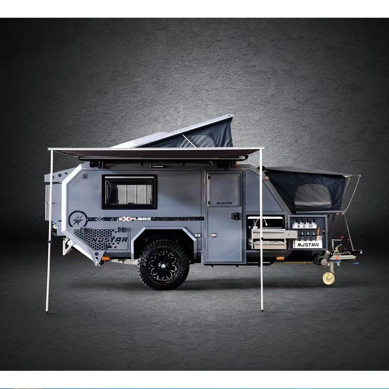 16ft Off Road Folding Camper Trailer met een capaciteit van 2 volwassenen en 2 kinderen Travel Trailer