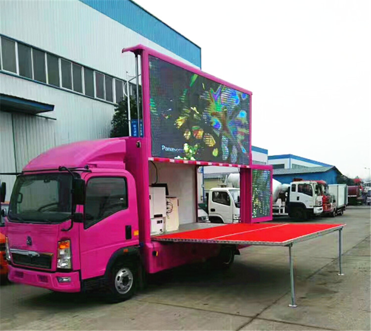 120HP LEIDENE Mobiele Reclamevrachtwagen P8 4x2 Digitaal met Stadium