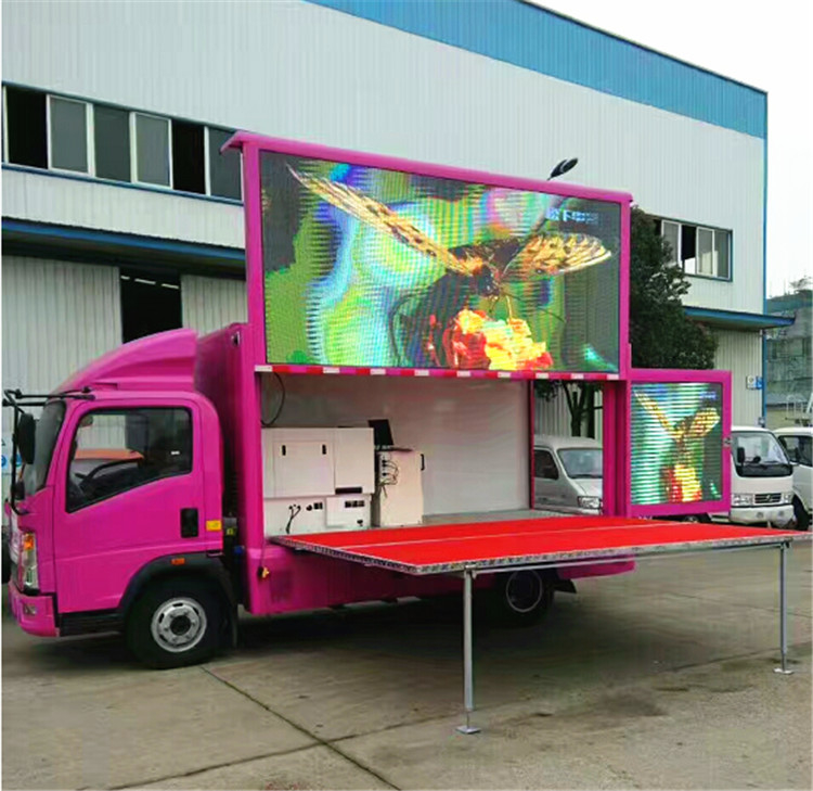 120HP LEIDENE Mobiele Reclamevrachtwagen P8 4x2 Digitaal met Stadium