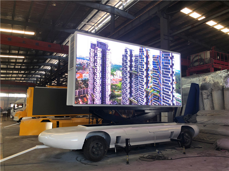 220V LEIDENE Reclameaanhangwagen 192*192mm Modulegrootte, Aanhangwagen van het dubbel-As de Digitale Aanplakbord