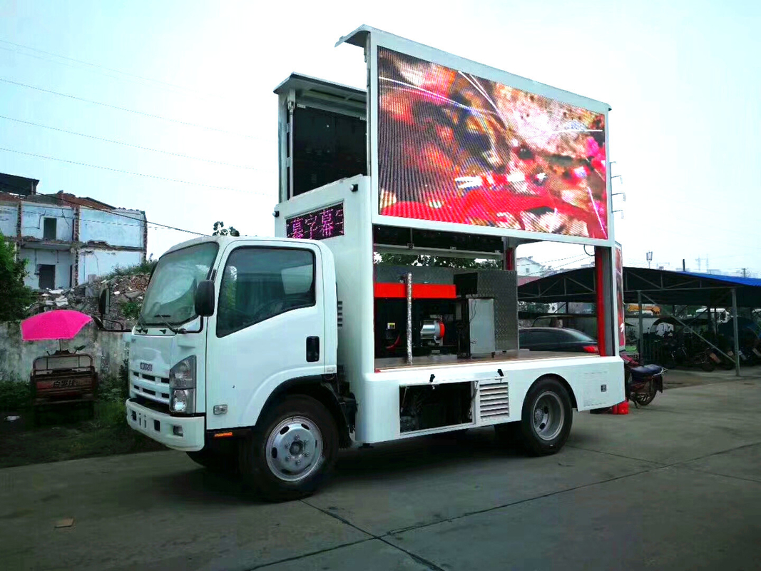 Openluchtvideo die Mobiele Aanplakbordvrachtwagen 3840*1728mm P4 met Hydraulisch Opheffend Systeem adverteren