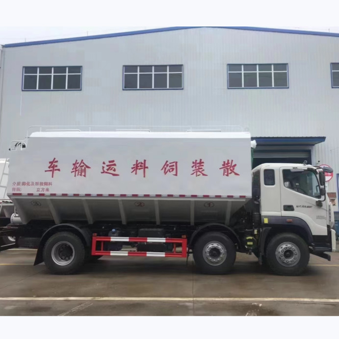 Maximale snelheid 90 Km/h Semi-trailer Bulk Feed Truck Efficiëntie 7700*2500*3550mm