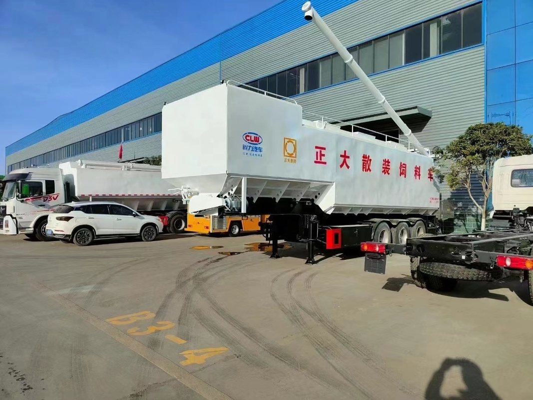 12m Euro6 Bulk Feed Semi-trailer Hydraulische stuurbekrachtiging voor het vervoer van diervoeders