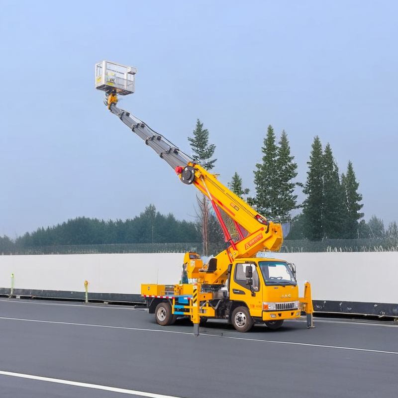 25m Diesel Aerial Work Platform Truck 2 Assen met voor- en achter V Outriggers Noodpomp