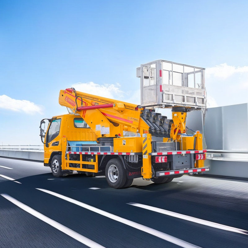 25m Diesel Aerial Work Platform Truck 2 Assen met voor- en achter V Outriggers Noodpomp