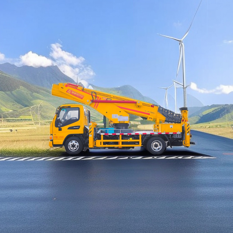 Isuzu 85KW Luchtwerktruck Bucket Trucks 200kg Lading 5-Speed Manuele Hexagonale Jib Strobe Light