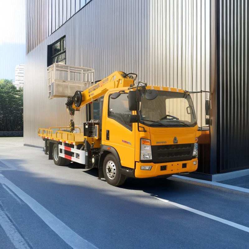 Howo luchtwerkplatform, drie sectie 21M telescopisch boom werkplatform