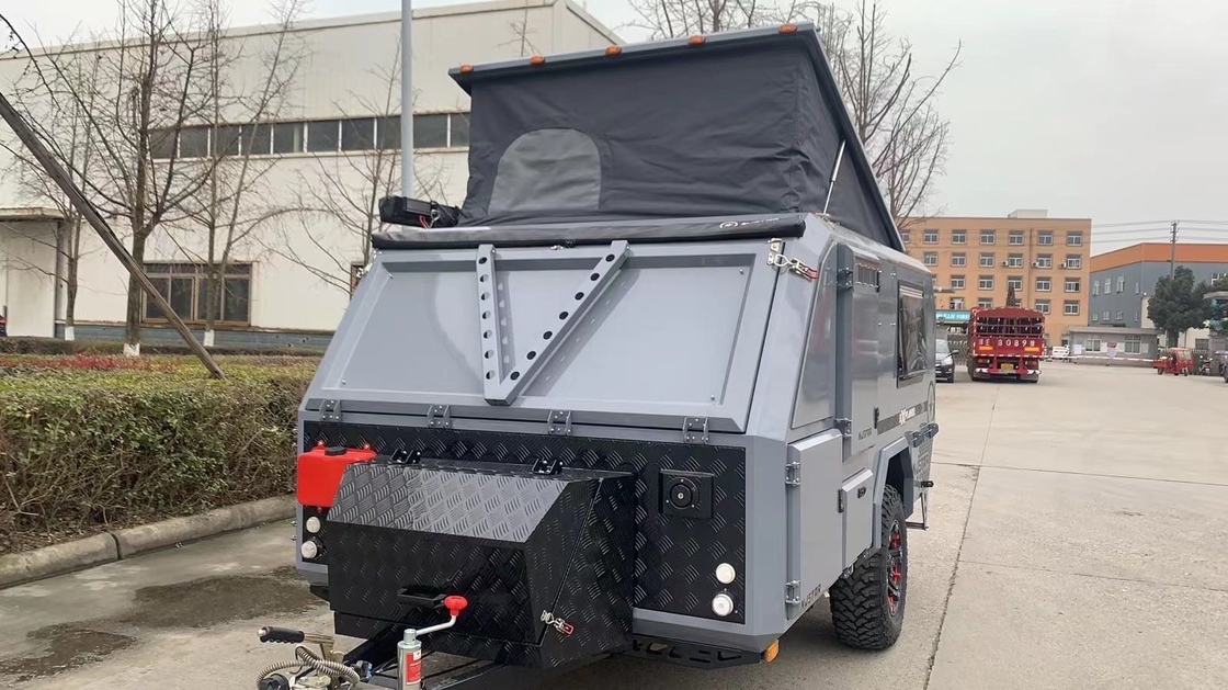 Fabriek directe verkoop Kleine 1500 kg vouwbare off-road aanhangwagens 1000 mm zware geleidingsrail met tent