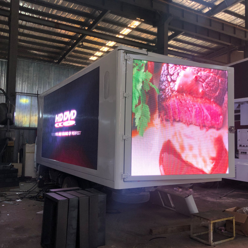 Op maat gemaakte P4 digitale LED-schermbox voor op vrachtwagens gemonteerde pixelpitch 6 mm