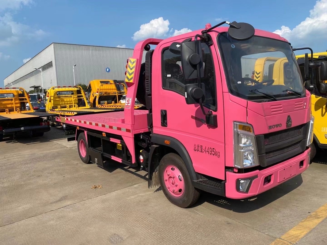 SINOTRUK HOWO 4x2 3-5 ton Flatbed Light Duty Wrecker Tow Truck Road Rescue Recovery Vehicle Te koop